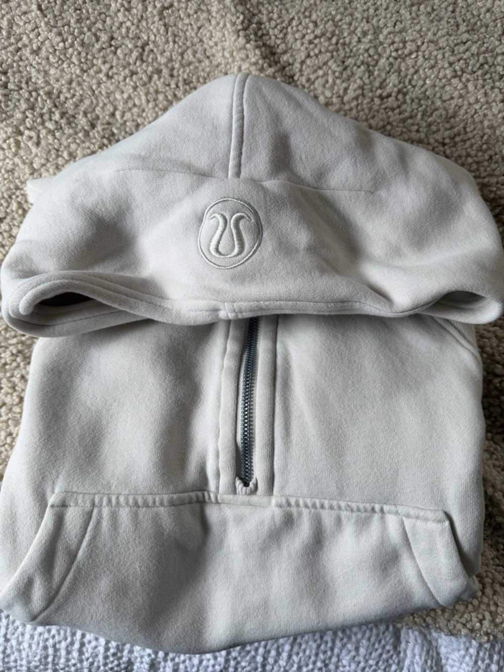 lululemon athletica Cream Half-Zip Hooded Sweater